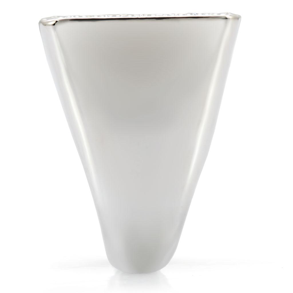 MA1W035 - Rhodium Brass Ring with Top Grade Crystal in Clear