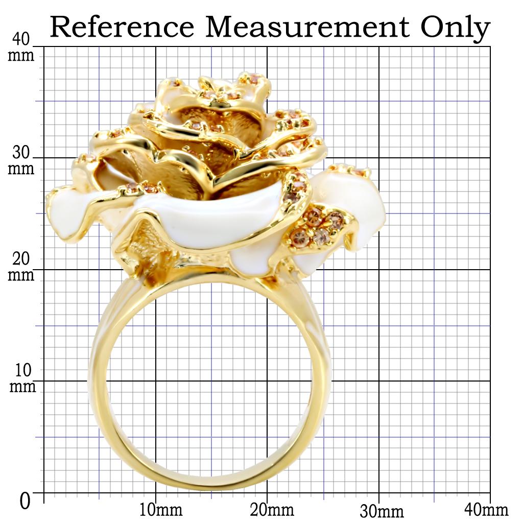 MA1W040 - Gold Brass Ring with AAA Grade CZ in Champagne
