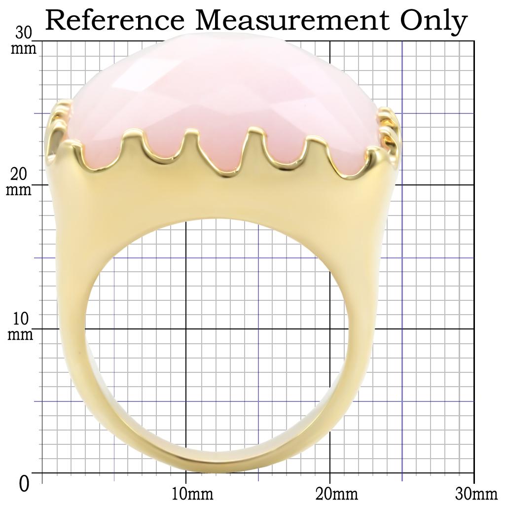 MA1W041 - Gold Brass Ring with Synthetic Jade in Rose