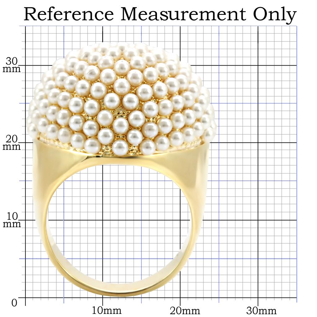 MA1W058 - Gold Brass Ring with Synthetic in Citrine Yellow