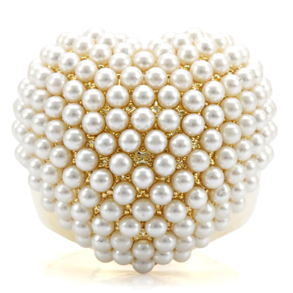 MA1W058 - Gold Brass Ring with Synthetic in Citrine Yellow