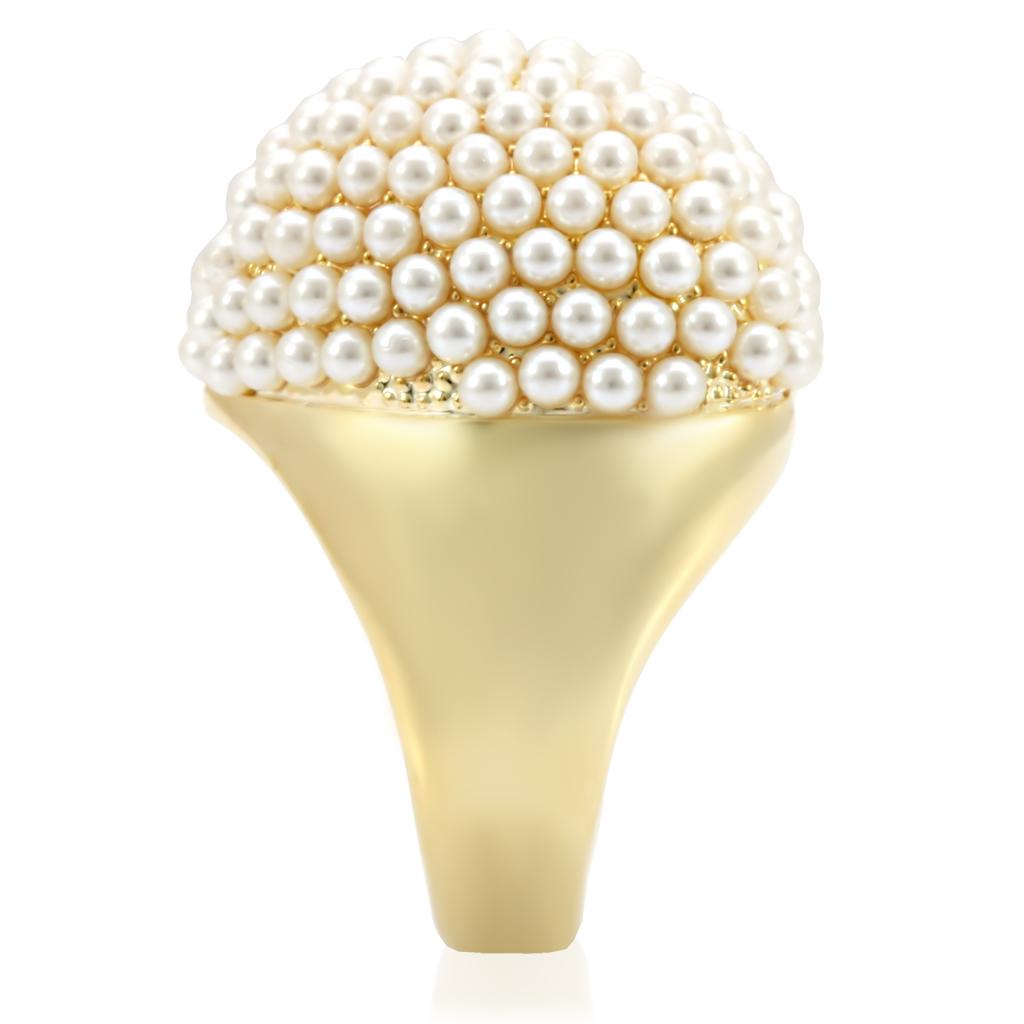 MA1W058 - Gold Brass Ring with Synthetic in Citrine Yellow