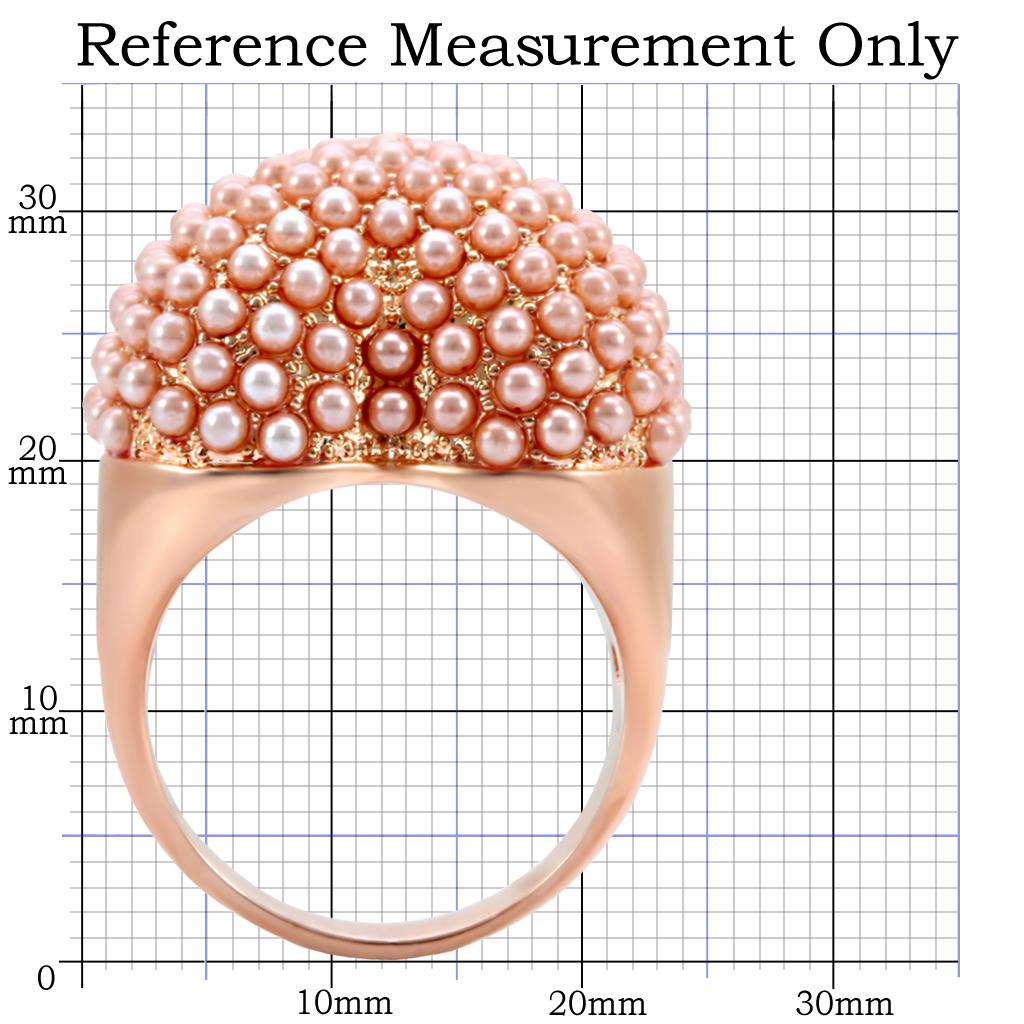 MA1W059 - Rose Gold Brass Ring with Synthetic Pearl in Rose