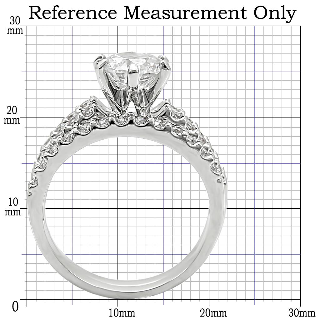 MA1W009 - Rhodium Brass Ring with AAA Grade CZ in Clear