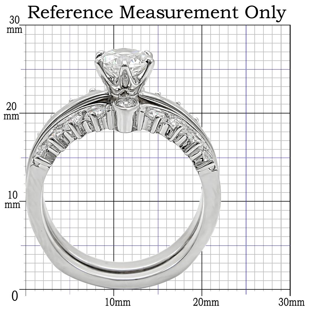 MA1W010 - Rhodium Brass Ring with AAA Grade CZ in Clear