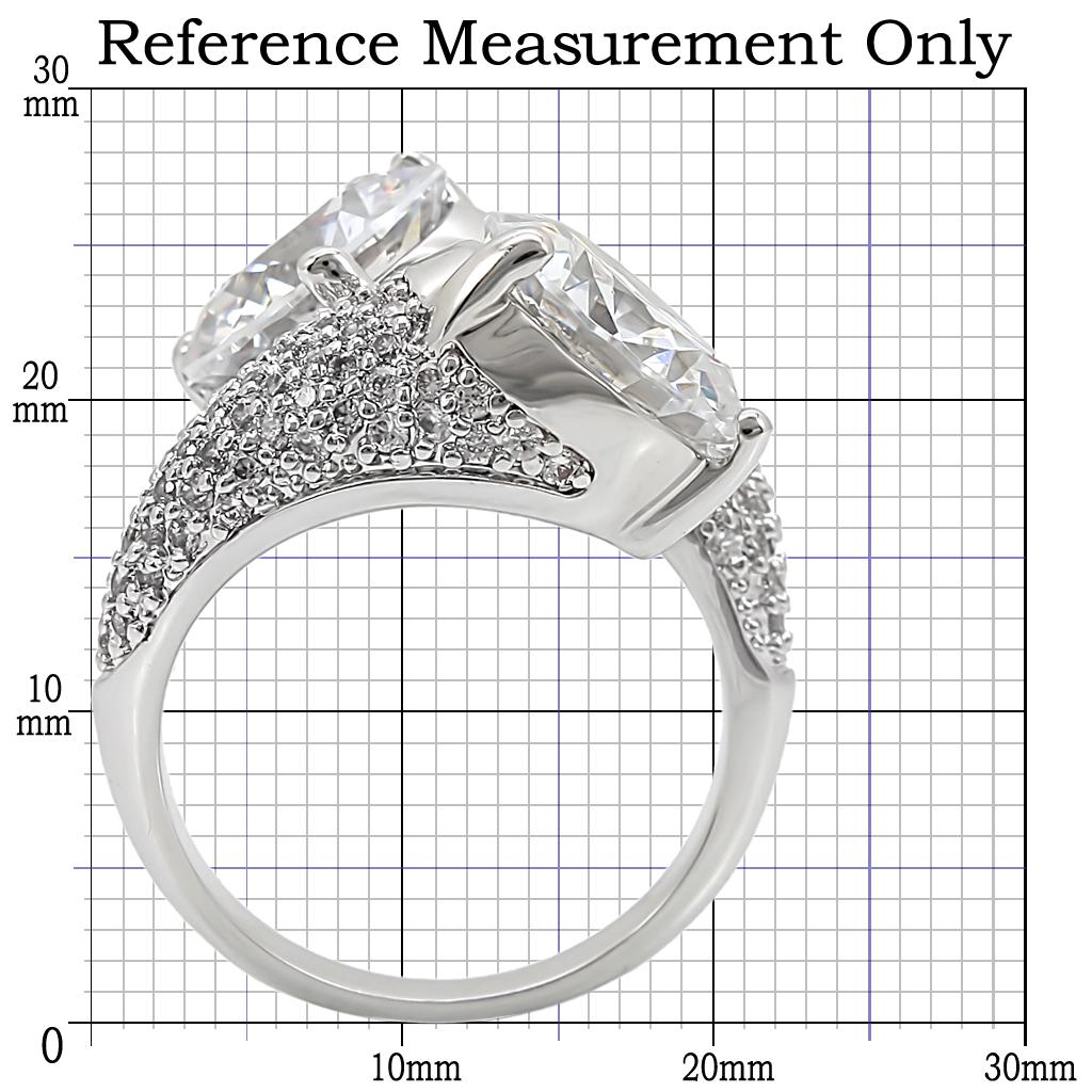 MA1W015 - Rhodium Brass Ring with AAA Grade CZ in Clear