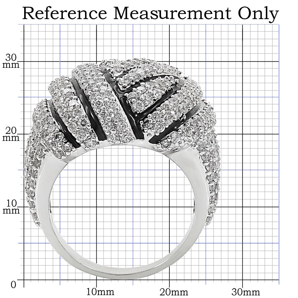MA1W016 - Rhodium Brass Ring with AAA Grade CZ in Clear