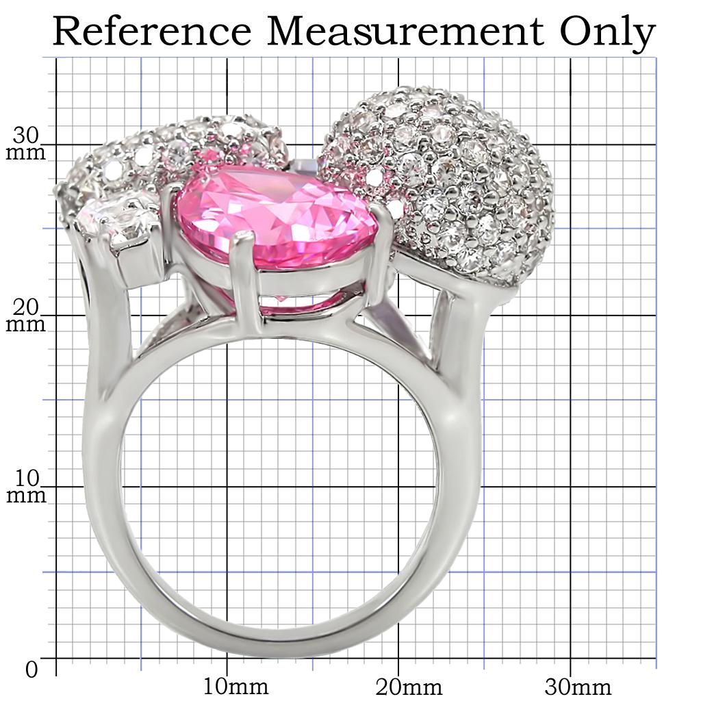 MA1W021 - Rhodium Brass Ring with AAA Grade CZ in Multi Color