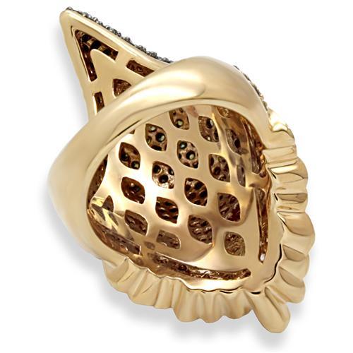 MA1W084 - Gold+Ruthenium Brass Ring with AAA Grade CZ in Multi Color