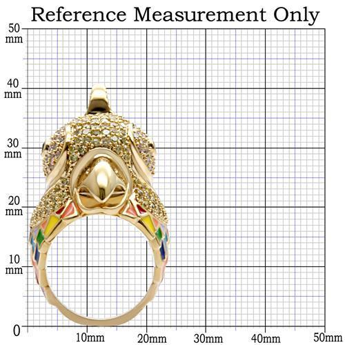 MA1W087 - Gold Brass Ring with AAA Grade CZ in Multi Color