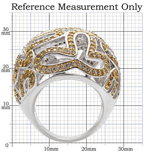MA1W095 - Reverse Two-Tone Brass Ring with AAA Grade CZ in Topaz