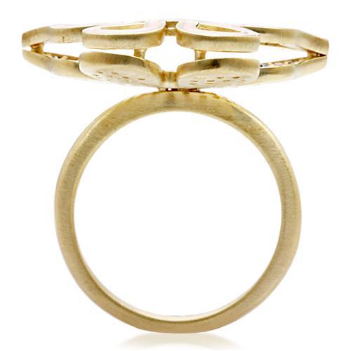 MA1W096 - Matte Gold Brass Ring with AAA Grade CZ in Multi Color