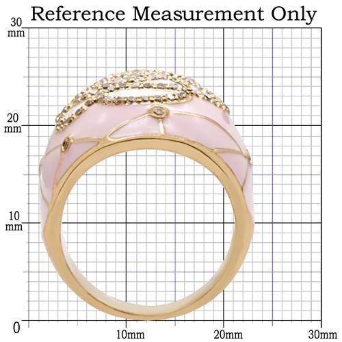 MA1W098 - Gold Brass Ring with AAA Grade CZ in Clear
