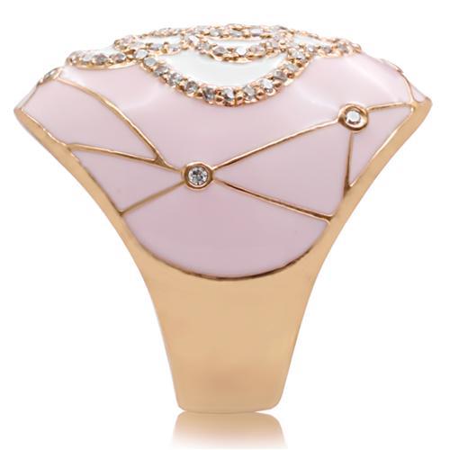 MA1W098 - Gold Brass Ring with AAA Grade CZ in Clear