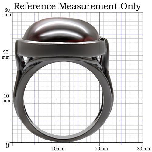 MA1W100 - Ruthenium Brass Ring with AAA Grade CZ in Garnet