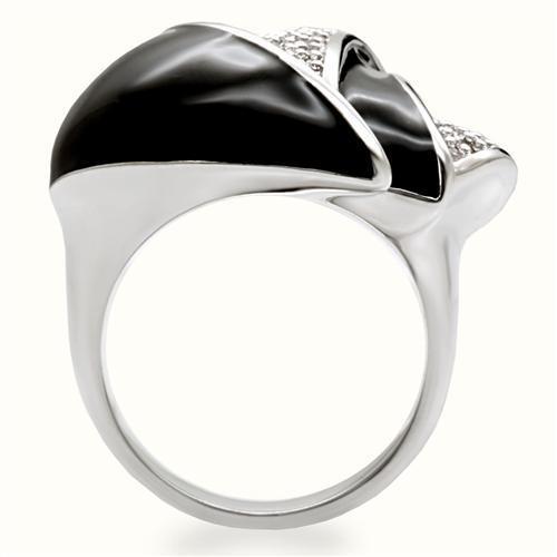 MA1W105 - Rhodium Brass Ring with AAA Grade CZ in Clear
