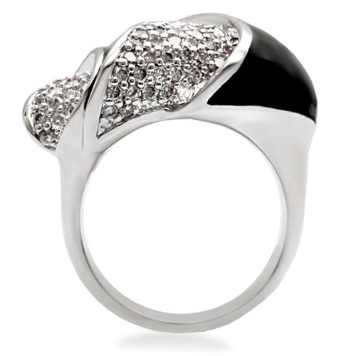 MA1W105 - Rhodium Brass Ring with AAA Grade CZ in Clear