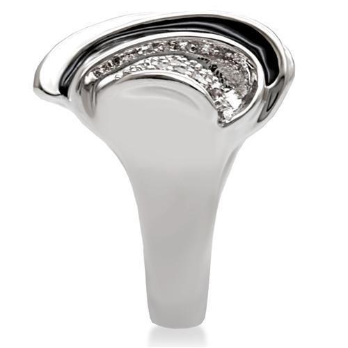 MA1W105 - Rhodium Brass Ring with AAA Grade CZ in Clear
