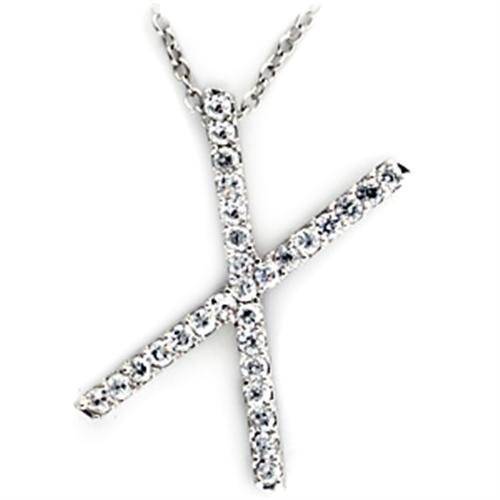 21622 - Rhodium Brass Pendant with AAA Grade CZ in Clear