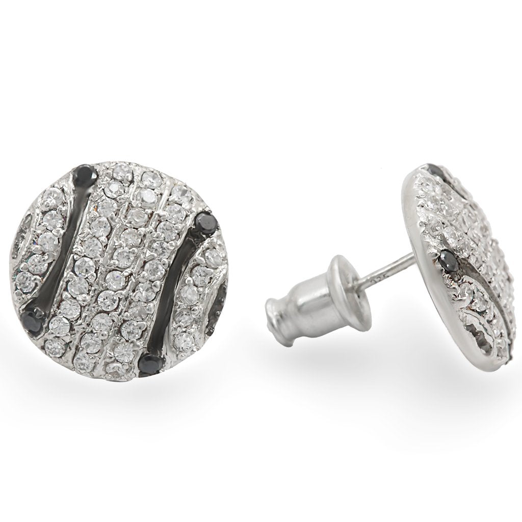 MA22213 - Special Color 925 Sterling Silver Earrings with AAA Grade CZ in Jet