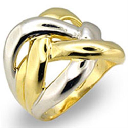 MA30511 - Reverse Two-Tone 925 Sterling Silver Ring with No Stone