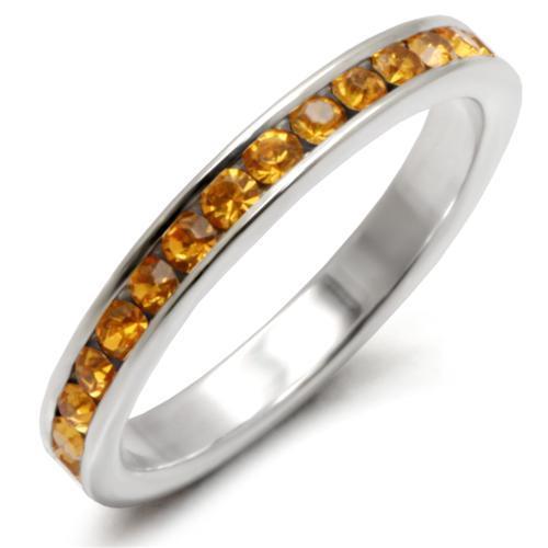 35147 - High-Polished 925 Sterling Silver Ring with Top Grade Crystal in Topaz