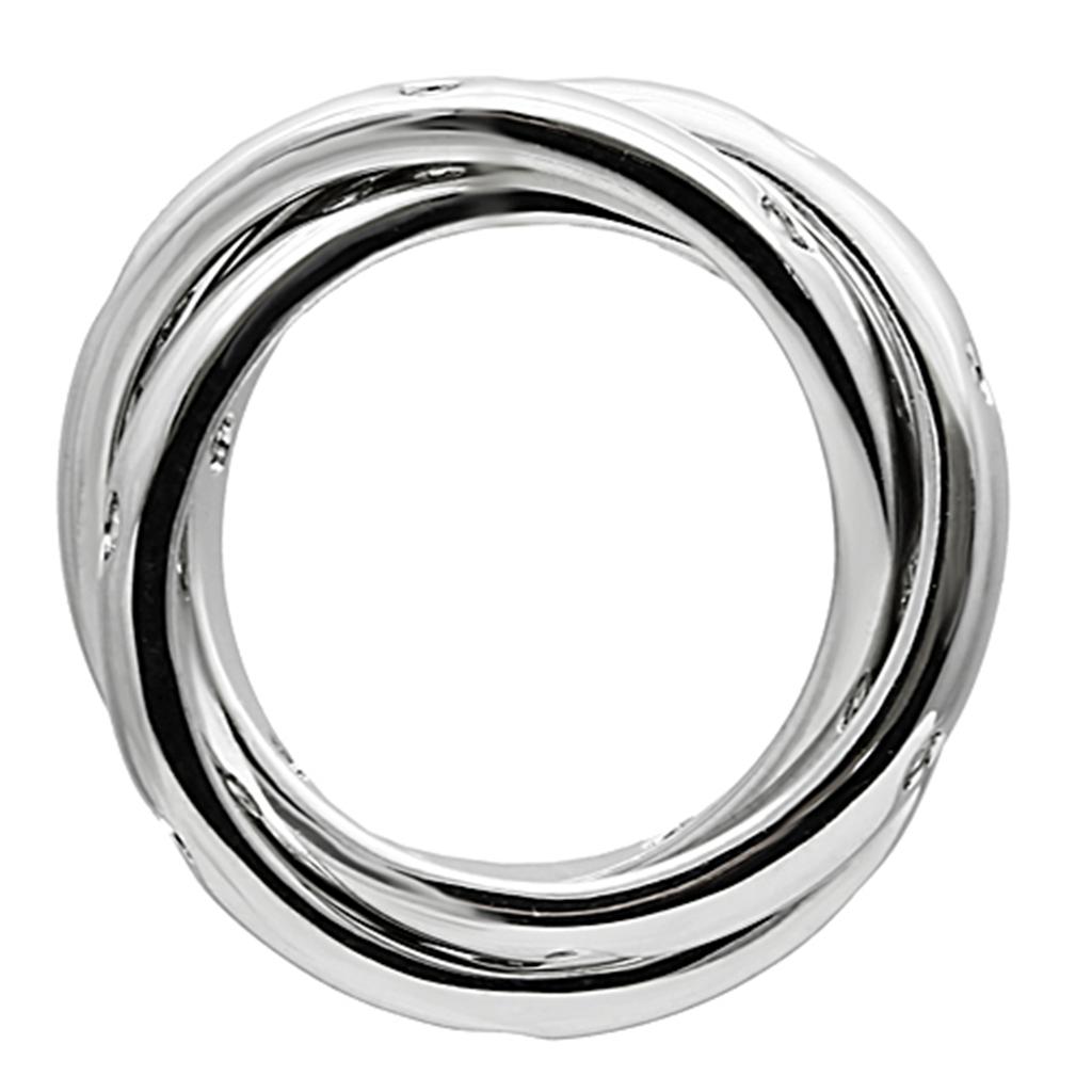 MA3W101 Rhodium Brass Ring with AAA Grade CZ in Clear