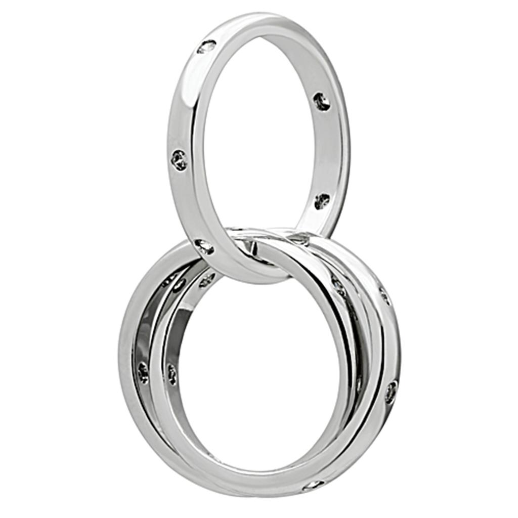 MA3W101 Rhodium Brass Ring with AAA Grade CZ in Clear