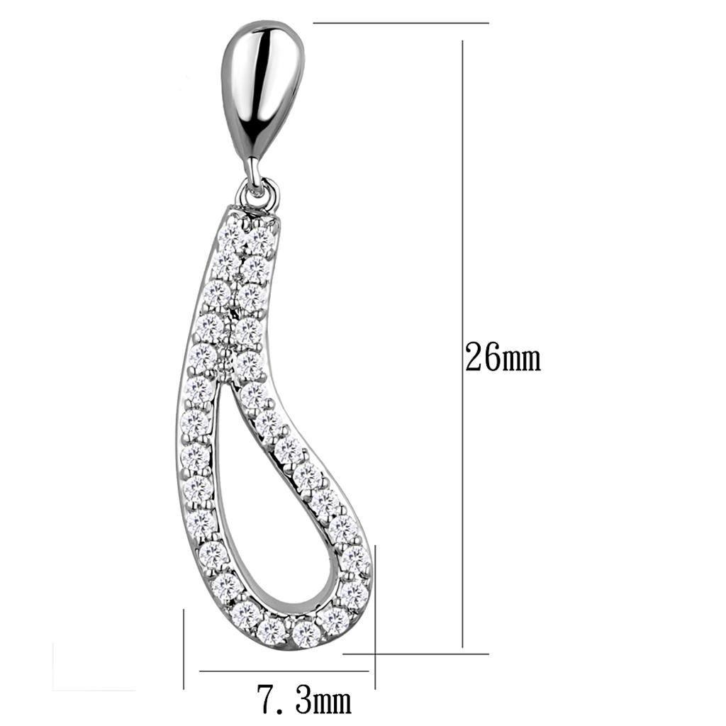 MA3W1044 - Rhodium Brass Earrings with AAA Grade CZ in Clear
