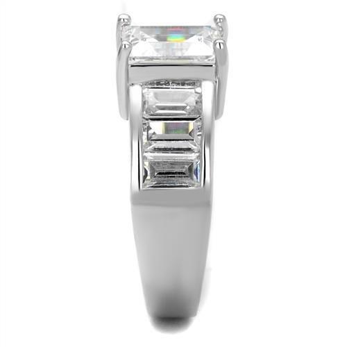 MA3W1086 - Rhodium Brass Ring with AAA Grade CZ in Clear