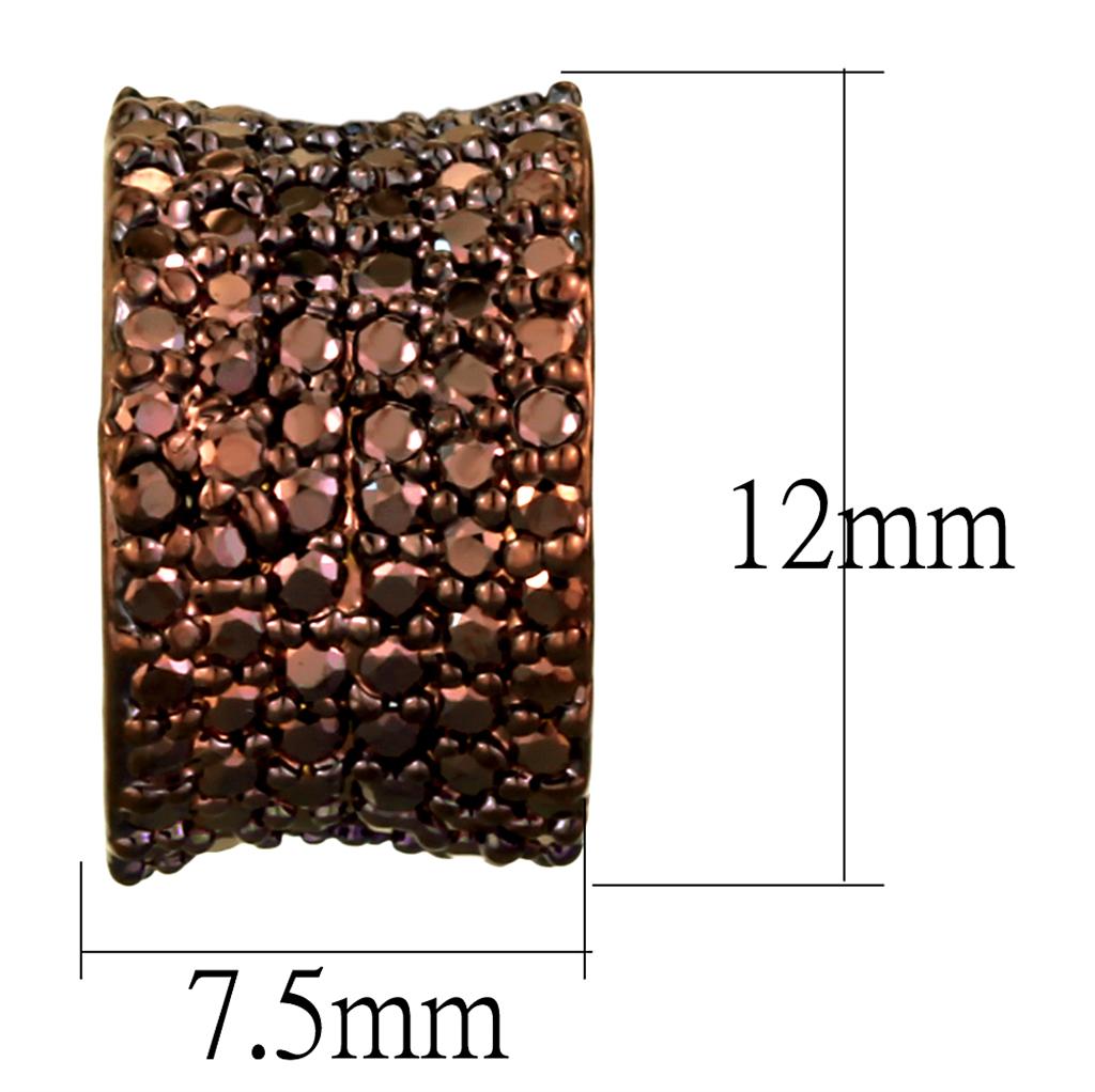 MA3W1119 - IP Coffee light Brass Earrings with AAA Grade CZ in Light Coffee