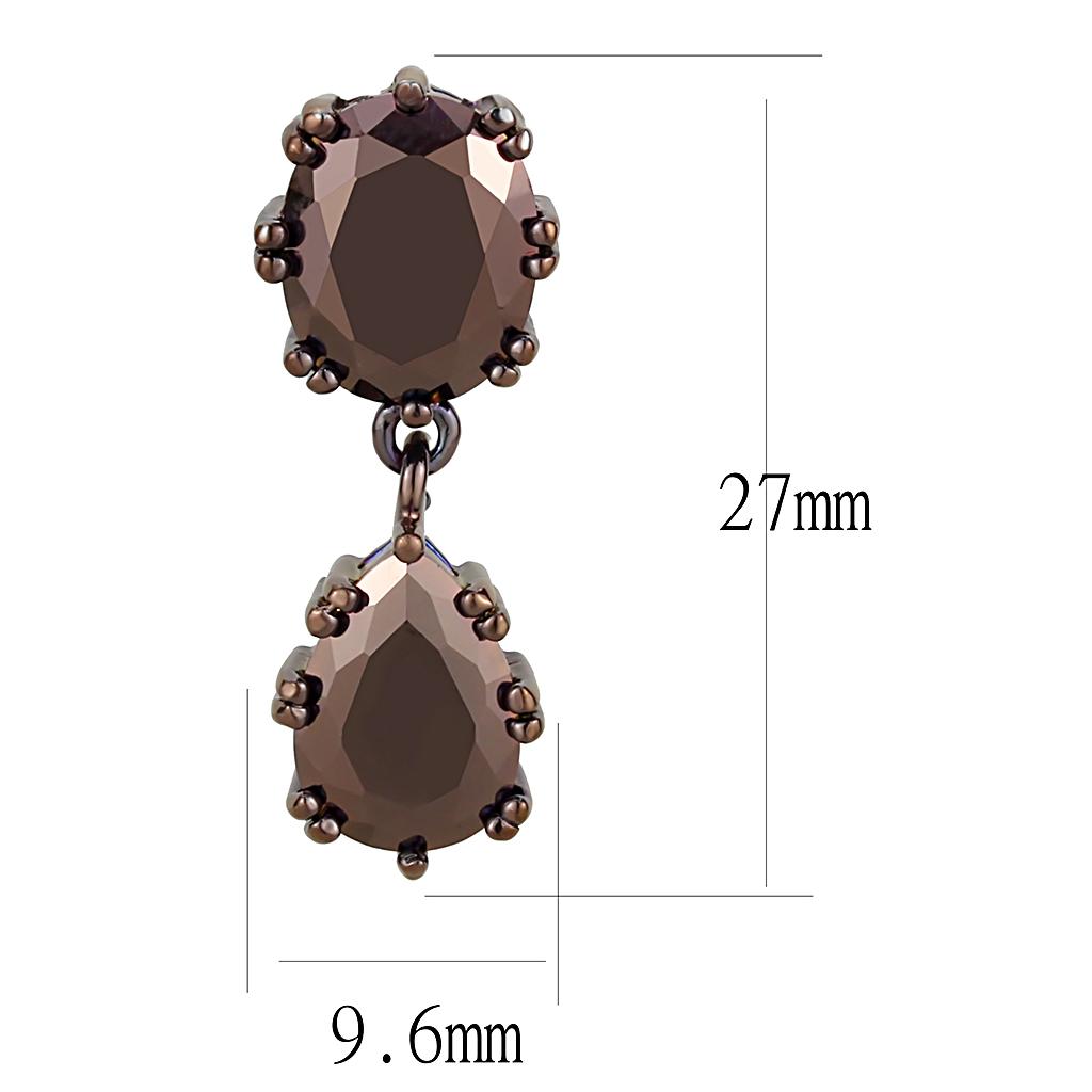 MA3W1121 - IP Coffee light Brass Earrings with AAA Grade CZ in Light Coffee