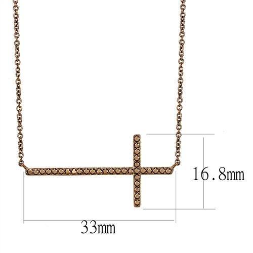 MA3W1131 - IP Coffee light Brass Chain Pendant with AAA Grade CZ in Light Coffee