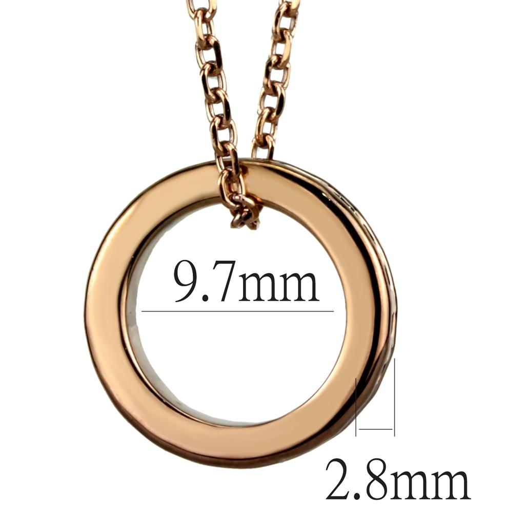 MA3W1145 - IP Rose Gold(Ion Plating) Brass Chain Pendant with Top Grade Crystal in Metallic Light Gold