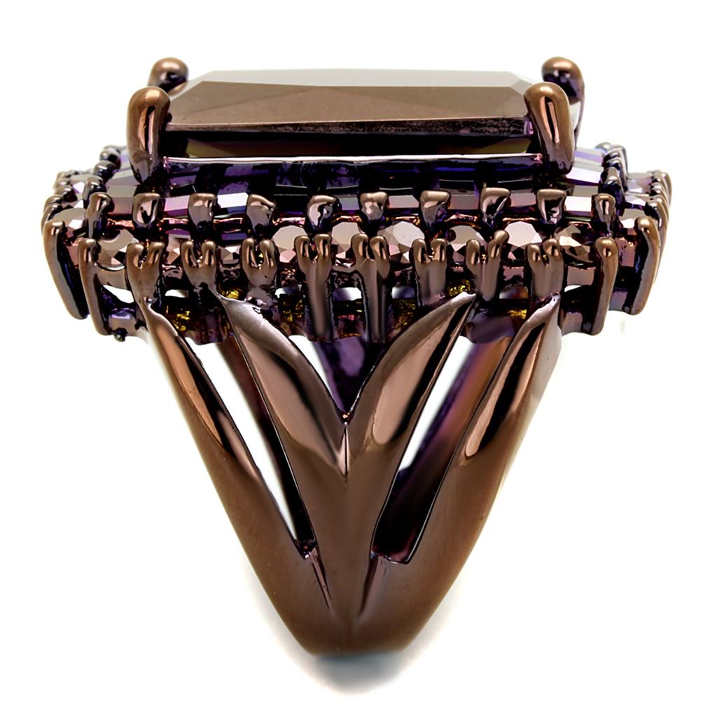 MA3W1152 - IP Coffee light Brass Ring with AAA Grade CZ in Light Coffee