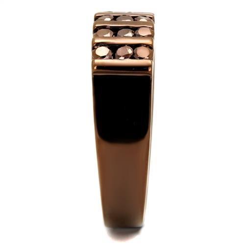MA3W1164 - IP Coffee light Brass Ring with AAA Grade CZ in Light Coffee