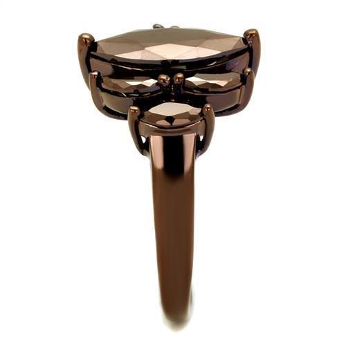 MA3W1173 - IP Coffee light Brass Ring with AAA Grade CZ in Light Coffee