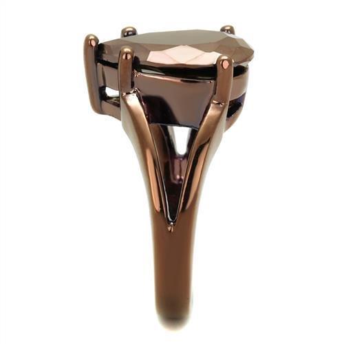 MA3W1174 - IP Coffee light Brass Ring with AAA Grade CZ in Light Coffee