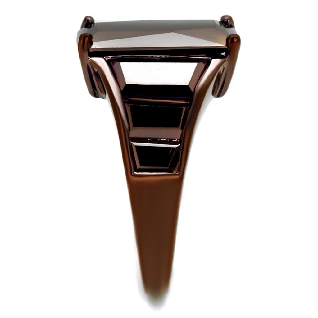 MA3W1184 - IP Coffee light Brass Ring with AAA Grade CZ in Light Coffee