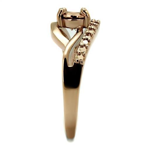 MA3W1198 - IP Rose Gold(Ion Plating) Brass Ring with AAA Grade CZ in Metallic Light Gold