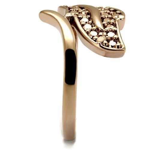 MA3W1200 - IP Rose Gold(Ion Plating) Brass Ring with AAA Grade CZ in Metallic Light Gold