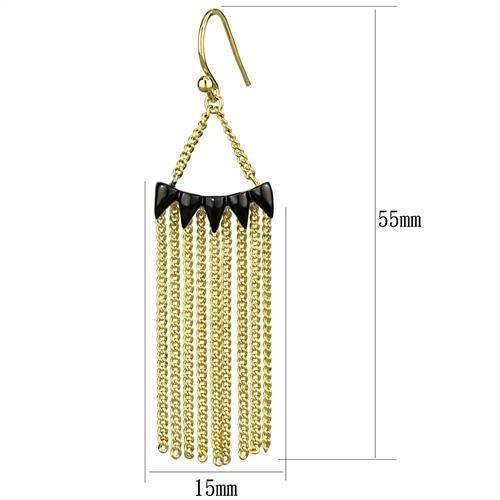MA3W1206 - Gold+Ruthenium Brass Earrings with Top Grade Crystal in Clear