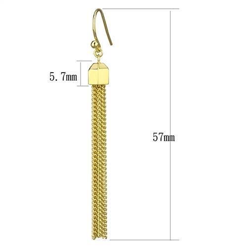 MA3W1207 - Gold Brass Earrings with Top Grade Crystal in Clear