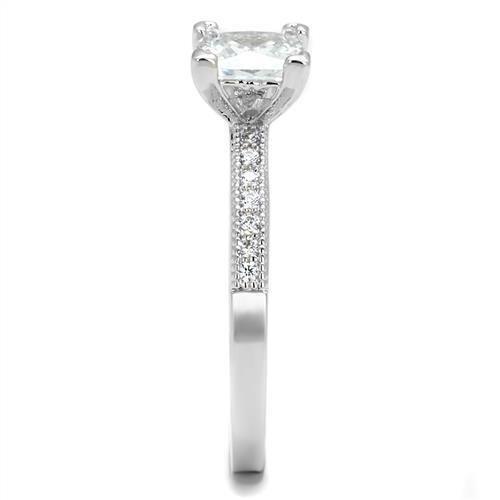 MA3W1209 - Rhodium Brass Ring with AAA Grade CZ in Clear