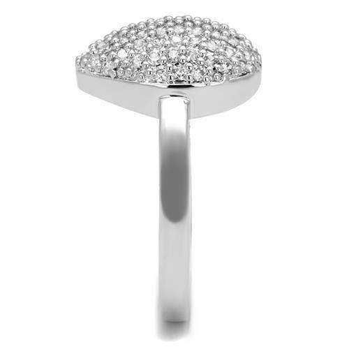 MA3W1211 - Rhodium Brass Ring with AAA Grade CZ in Clear