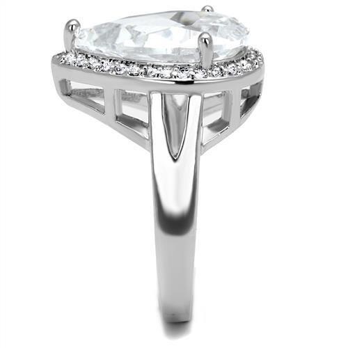 MA3W1215 - Rhodium Brass Ring with AAA Grade CZ in Clear
