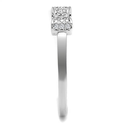 MA3W1235 - Rhodium Brass Ring with AAA Grade CZ in Clear
