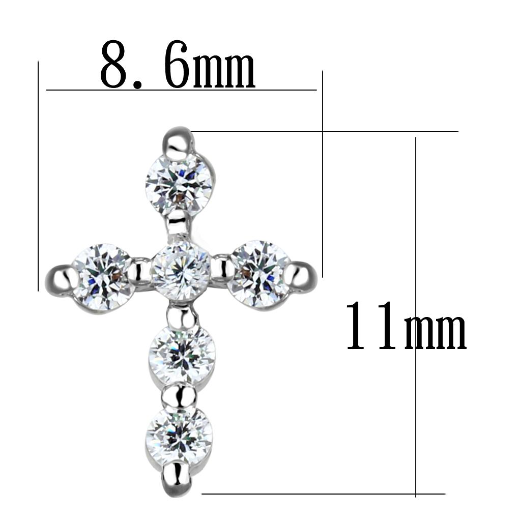 MA3W1294 - Rhodium Brass Earrings with AAA Grade CZ in Clear