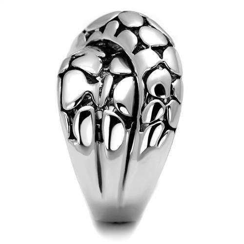 MA3W1308 - Rhodium Brass Ring with Epoxy in Jet