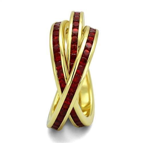 MA3W1328 - Gold Brass Ring with Synthetic Synthetic Glass in Siam